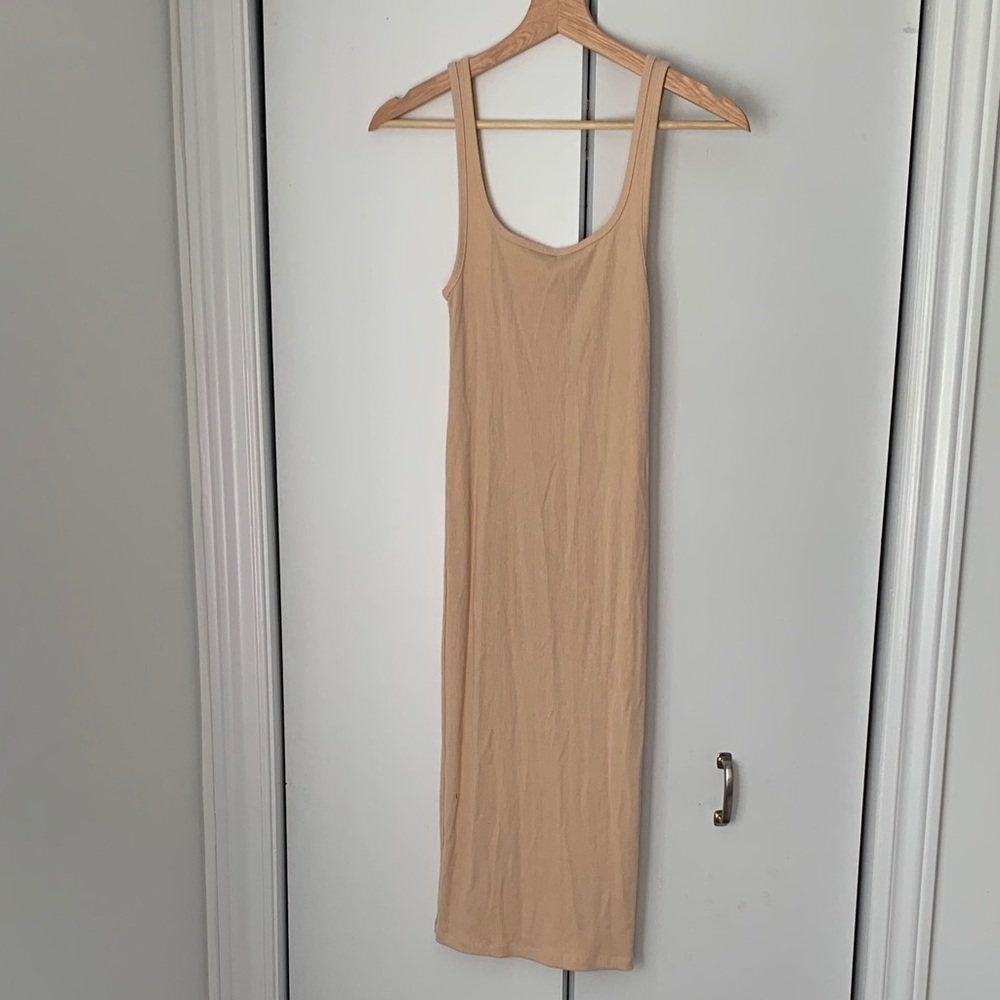 Wilfred Aritzia Nude Beige Midi Dress